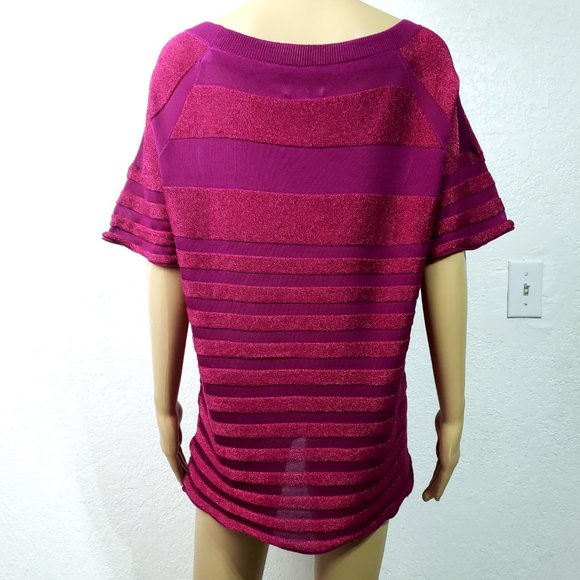 Burberry Brit Metallic Stripe Short Sleeve Sweater - Picture 5 of 6